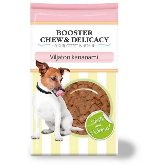 Endast denna vecka Booster Chew & Delicacy Spannmålsfria Kycklinggodisar 200 g för hundar