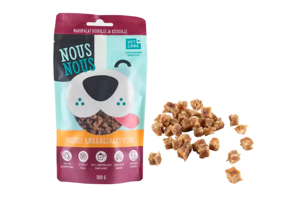 NousNous små tärningar av ankkött 100 g för hundar Utförsäljning