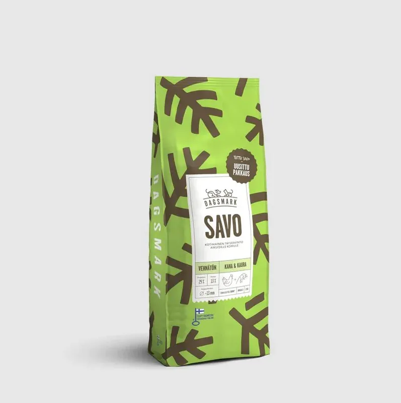 Dagsmark Savo vetefritt torrfoder med kyckling och havre för hundar 10 kg Populärt val