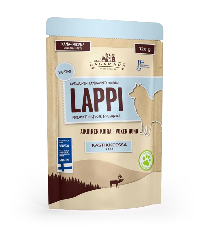 Snabb frakt Dagsmark Lappi våtfoder för hundar 15 x 120 g