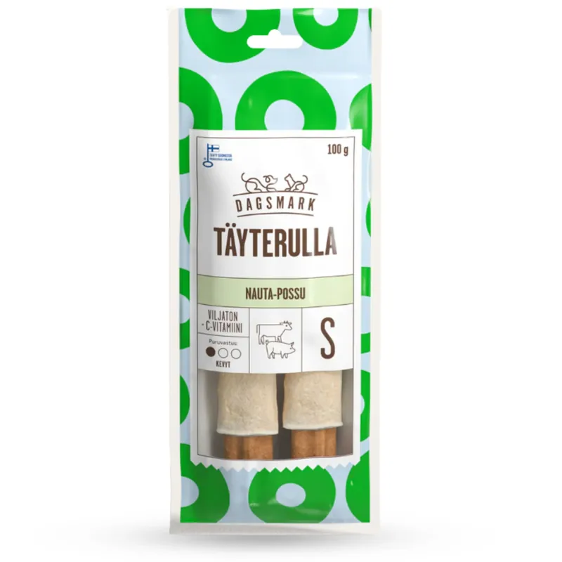 Dagsmark Fylld Tuggrulle Nöt & Gris S 100 g Expressleverans