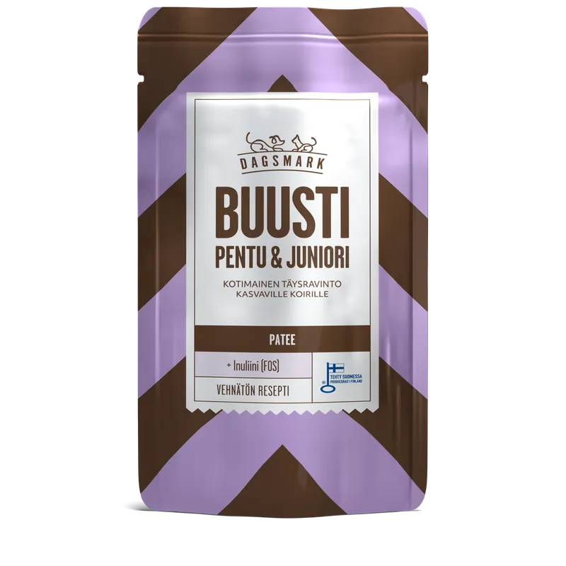 Dagsmark BUUSTI Valp & Junior paté 90 g för hundar Köp nu
