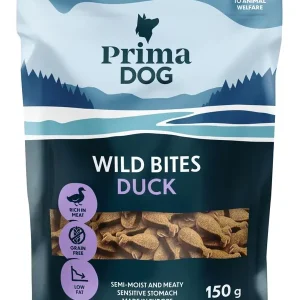 Endast denna vecka PrimaDog Wild Bites anka och solhatt 150 g för hundar