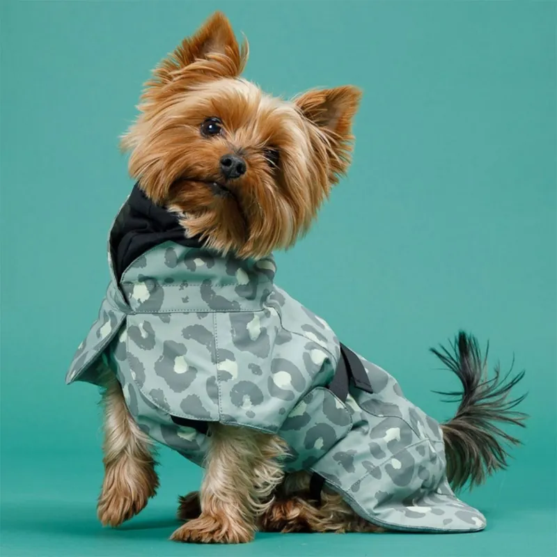 Kundfavorit PAIKKA Visibility Vinterjacka till Hund Reflekterande Leopard Grön