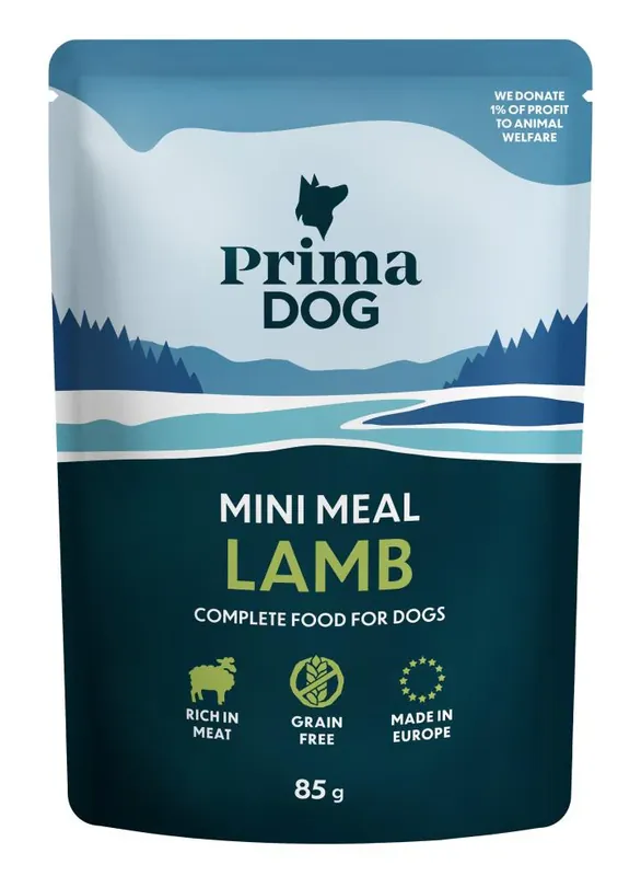 Erbjudandepris PrimaDog Mini Meal Lamm i sås för hundar 85 g