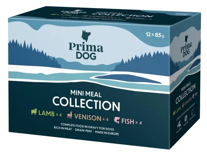 PrimaDog Mini Meal sortiment med våtfoder för hundar 12 x 85 g Köp nu
