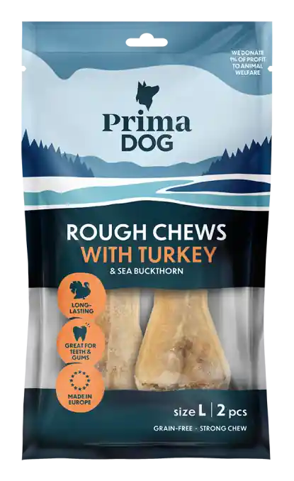 Beställ idag Rough Chews Turkey & Sea Bucktorn Tuggpinnar - 13,5 cm x 2 st