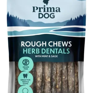 Beställ idag PrimaDog Rough Chews tandvårdstugg med örter S 100 g för hundar