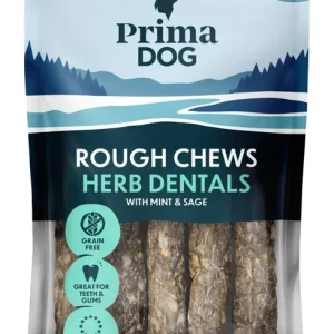 Endast denna vecka PrimaDog Rough Chews tandvårdstugg med örter L 175 g för hundar