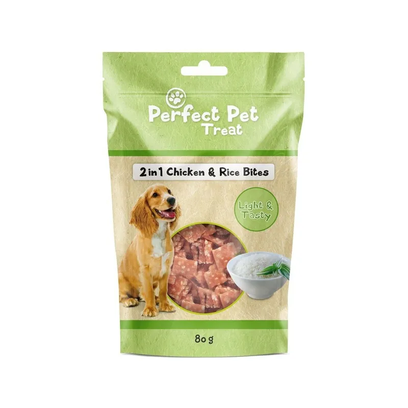 Perfect Pet 2-in-1 Chicken & Rice Bites 80 g Snabb frakt