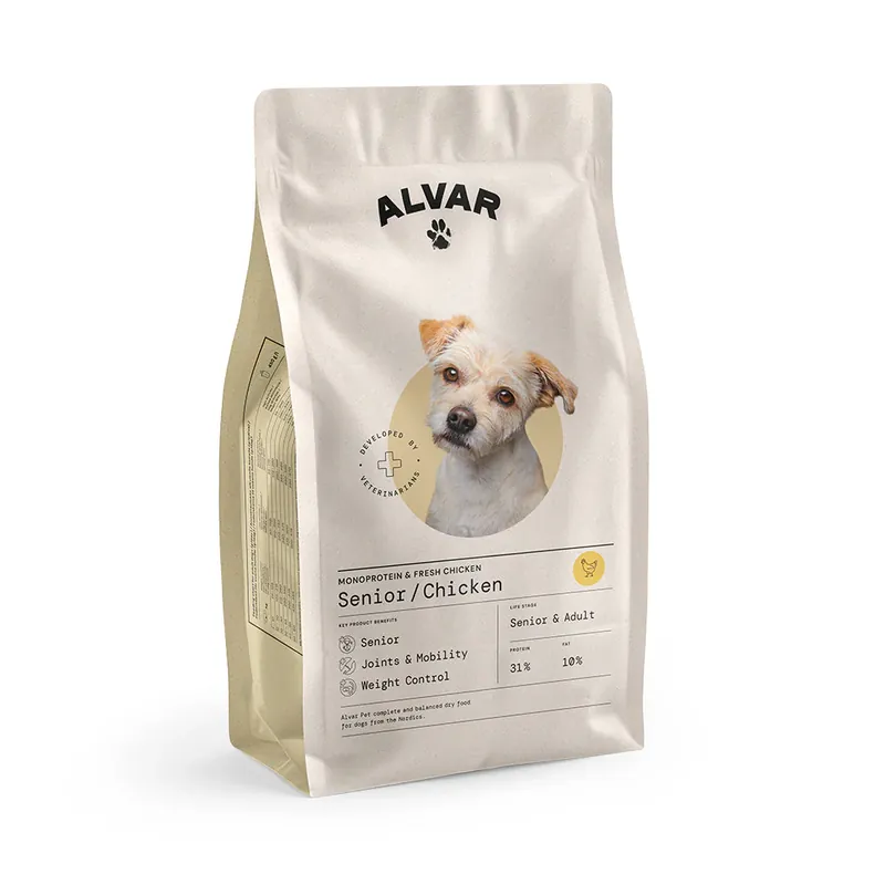 Populärt val Alvar Pet Senior/Chicken torrfoder för hundar