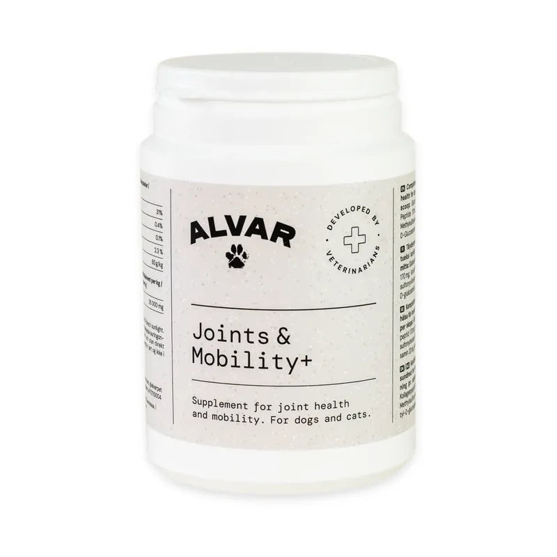 Alvar Pet Joints & Mobility+ kosttillskott för hund och katt 175 g Nedsatt pris