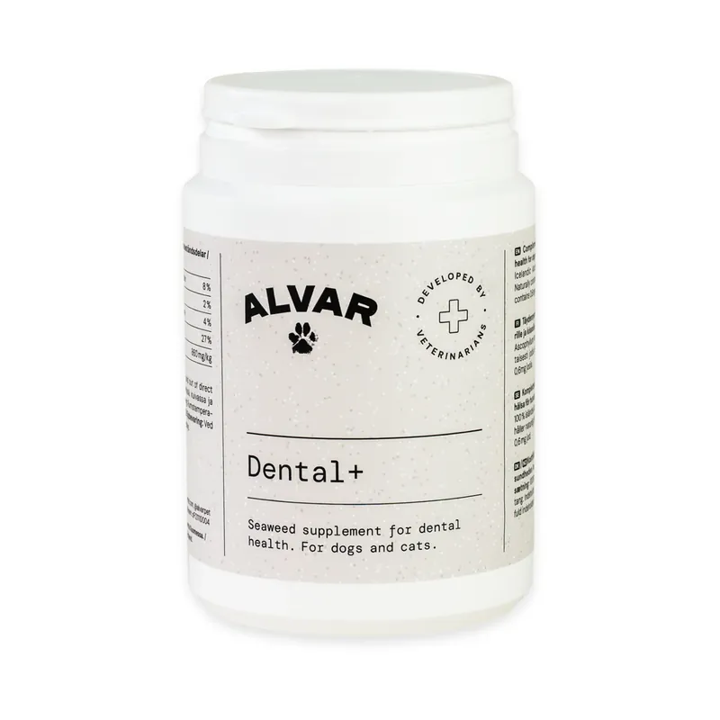 Alvar Pet Dental+ Kosttillskott för hund och katt 150 g Utförsäljning