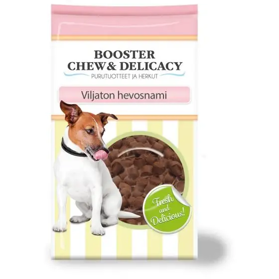 Populärt val Booster Chew & Delicacy spannmålsfritt hästgodis 200 g för hundar