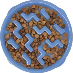 OUTWARD HOUND Oh Matskål Fun Feeder Slo-Bowl Blå - S / 500 ml Rabatt
