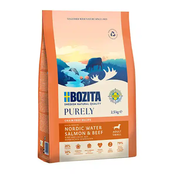 Begränsat antal Purely Adult Small Salmon & Beef Hundfoder - 2,5 kg