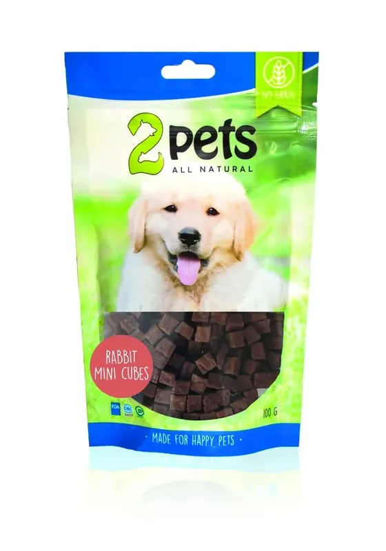 2pets Dogsnack Rabbit MiniCubes - 100g Premium
