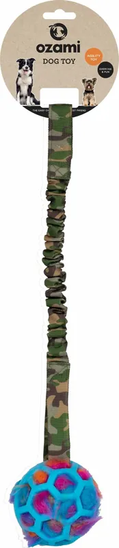 Utförsäljning Ozami Play-N-Tug Ball With Crinkle Green Camo - 50 cm