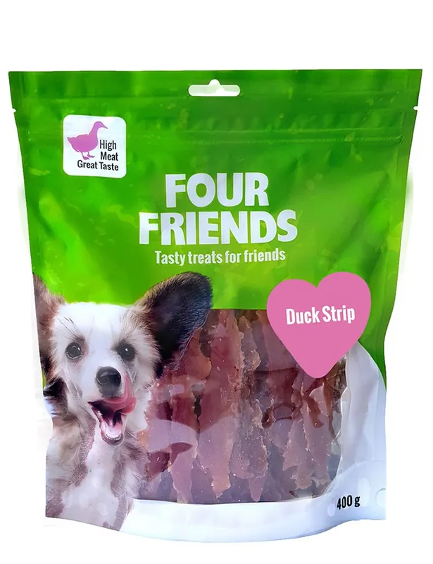 Belöningsgodis FourFriends Duck Strip 400g Snabb frakt
