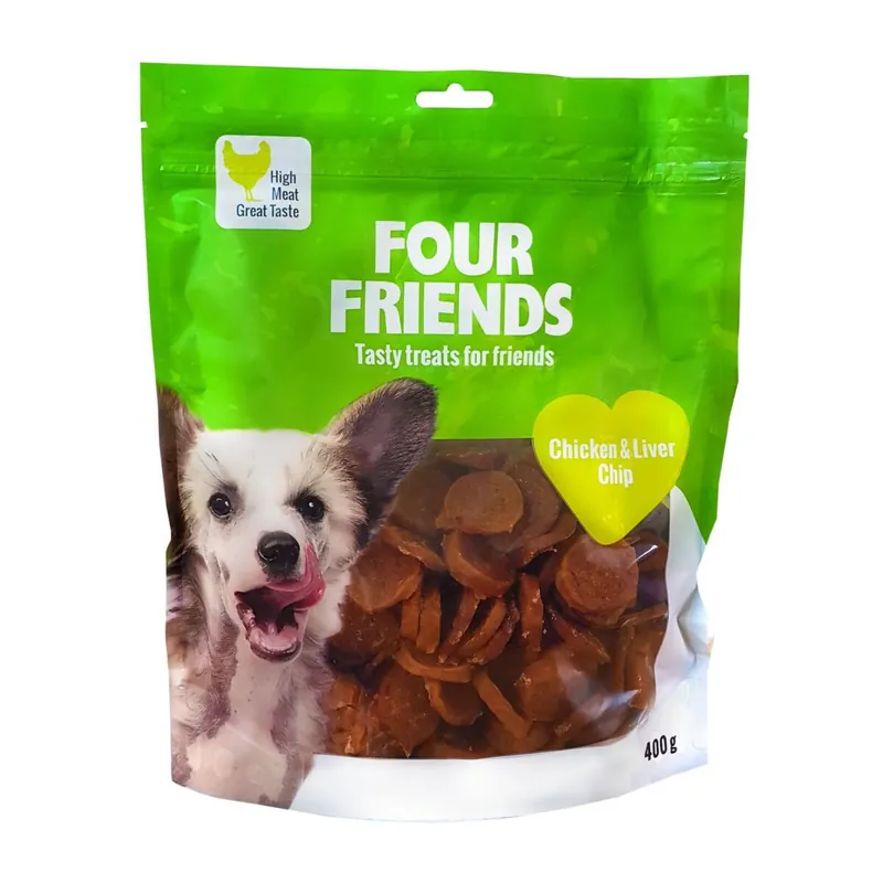 Endast denna vecka FourFriends Dog Chicken & Liver Chip 400 g