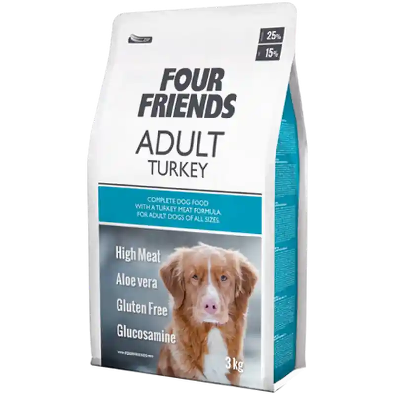 Dog Adult Turkey 3 kg - Hund - Hundmat & hundfoder - Torrfoder för hund - FourFriends - ZOO.se Fynd