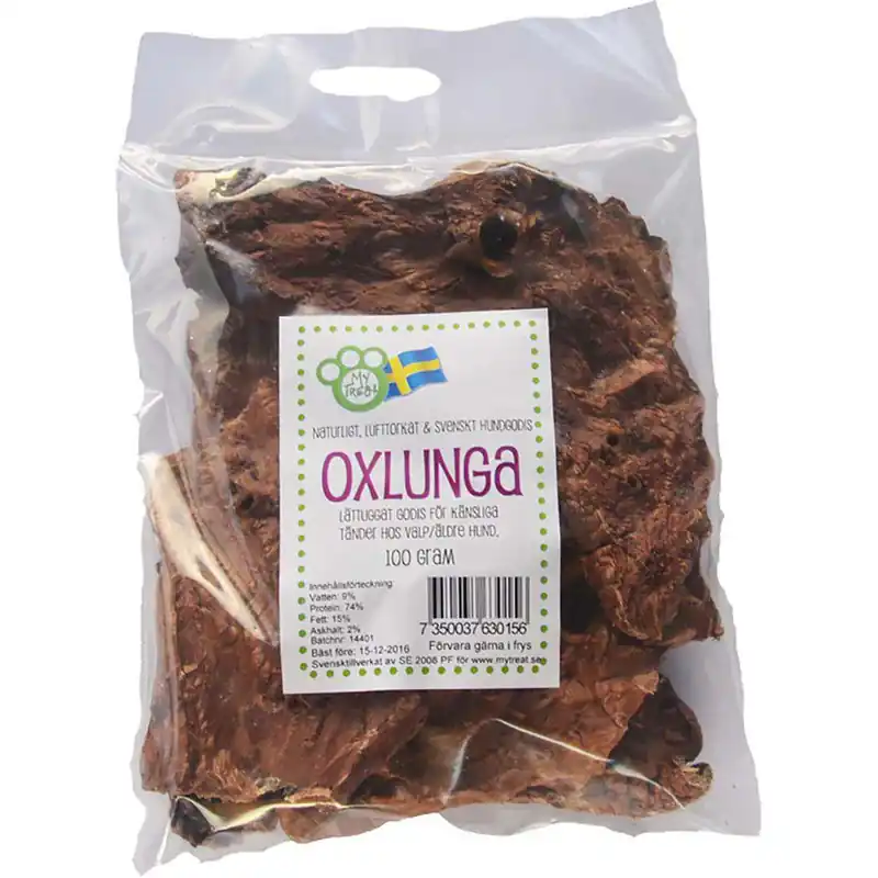 My Treat lufttorkad oxlunga 100 g för hundar Trygg betalning