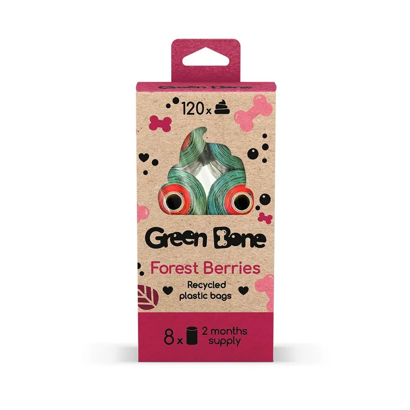 Begränsat erbjudande Green Bone Forest Berries Hundbajspåsar