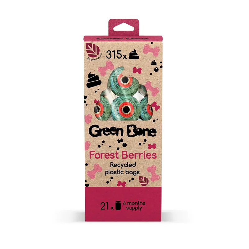 Beställ idag Green Bone Forest Berries Hundbajspåsar