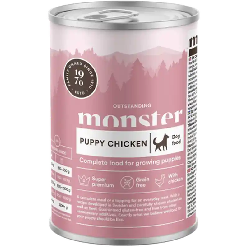 Dog Puppy Chicken/Beef Burk 400 g - Hund - Hundmat & hundfoder - Våtmat & Våtfoder för hund - Monster Pet Food - ZOO.se Lågt pris