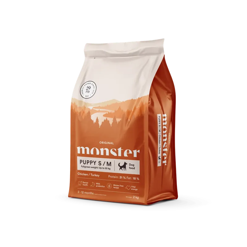 Monster Dog Original Puppy S/M Chicken/Turkey - 12 kg Reapris