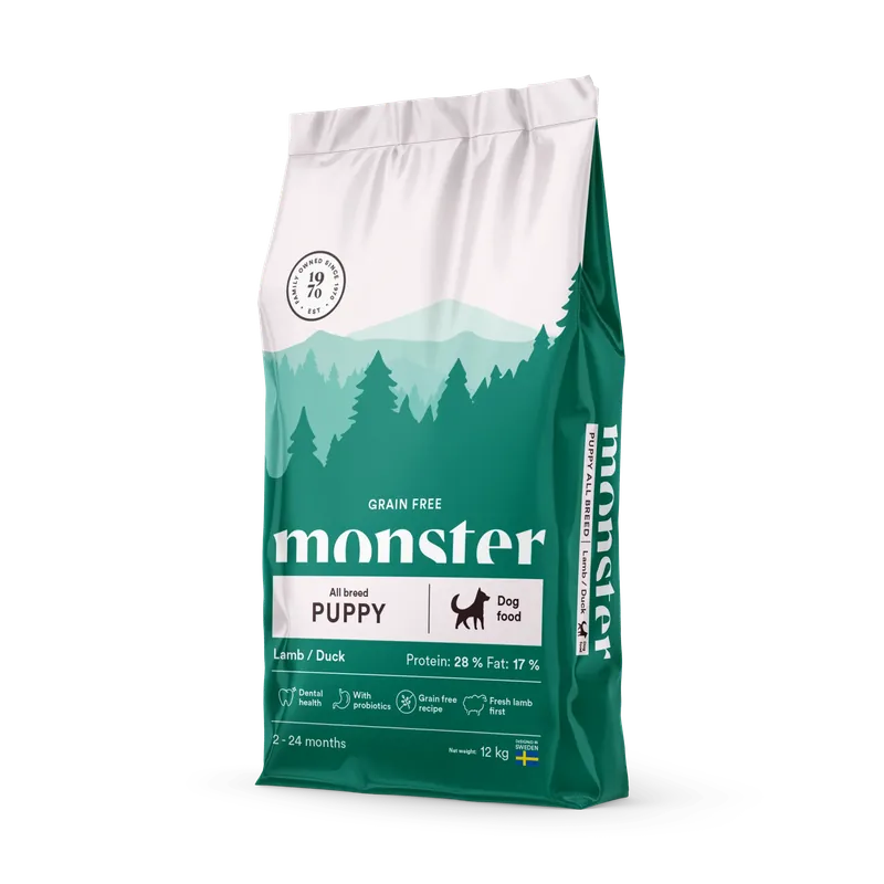 Monster Dog Grain Free Puppy All Breed Lamb/Duck 12 kg - 12 kg Outlet