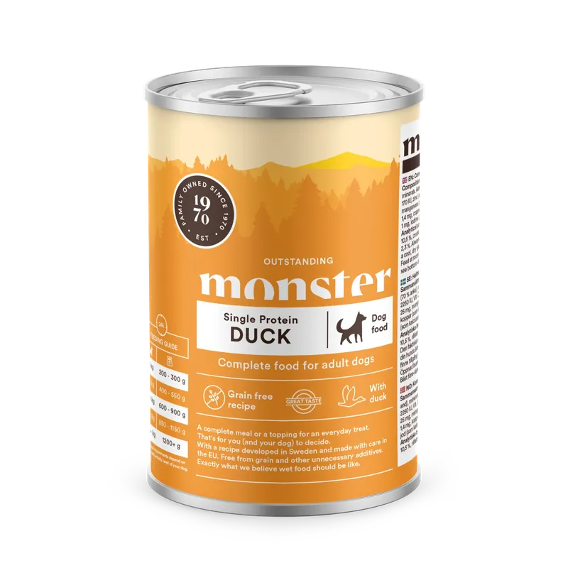 Premium Monster Dog Adult Single Protein Duck 6 x 400 g för hundar