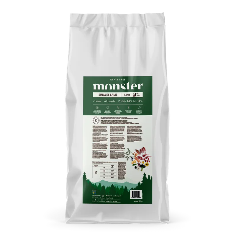 Monster Dog Grain Free Puppy All Breed Lamb/Duck 17 kg Snabb frakt