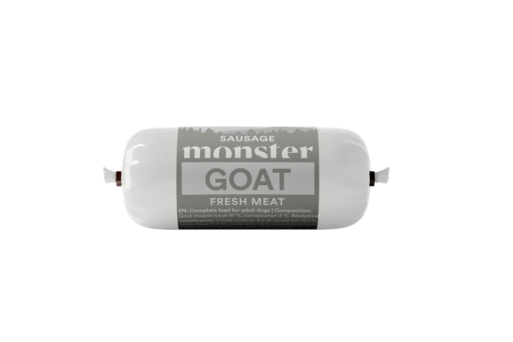 Dog Sausage Goat 80 g - Hund - Hundmat & hundfoder - Våtmat & Våtfoder för hund - Monster Pet Food - ZOO.se Begränsat antal