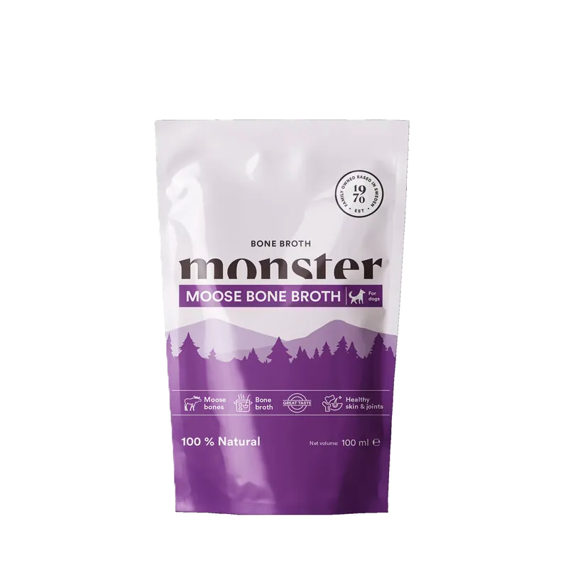 Bone Broth Moose 100 ml - Hund - Hundmat & hundfoder - Våtmat & Våtfoder för hund - Monster Pet Food - ZOO.se Köp nu