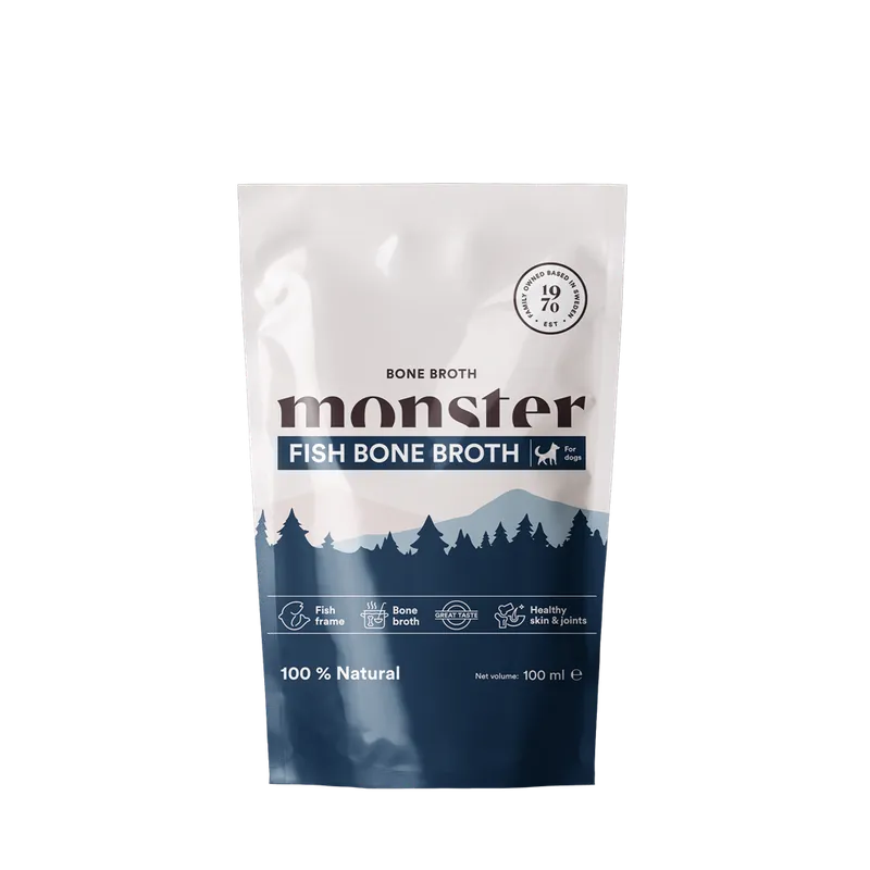 Begränsat antal Monster Dog Bone Broth Fish 100 ml