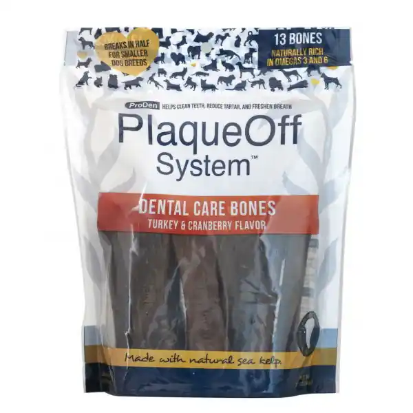 PlaqueOff Dental Care Bones Kalkon & Tranbär 482 g Expressleverans