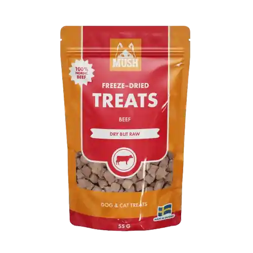 Treats Frystorkat Nöt 55 g - Hund - Hundgodis - Naturligt hundgodis - Mush - ZOO.se Rabatter