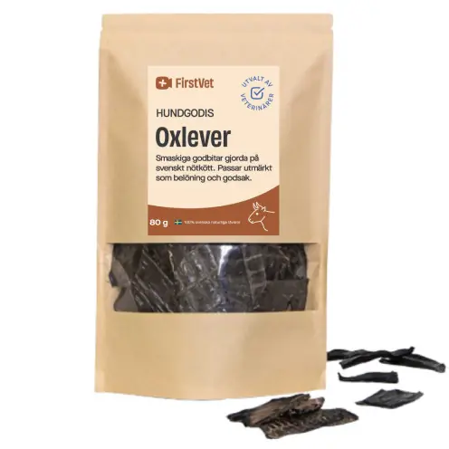 Begränsat antal FirstVets hundgodis - Svensk oxlever - 80 g
