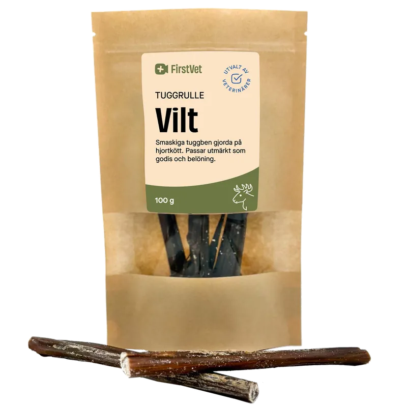 Beställ idag FirstVets tuggben - med smak av vilt - 100 g