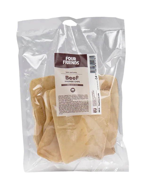 Beef Rawhide Chips till Hund - 200 g I lager