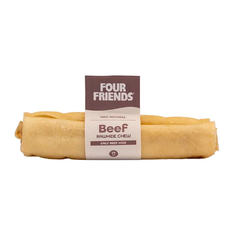 Natural Chews Beef Rawhide Chew till Hund - 17 cm Populär