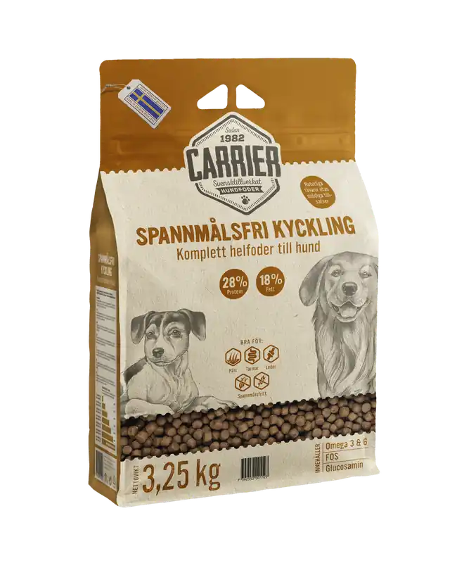 I lager Spannmålsfri Kyckling Hundmat - 3,25 kg