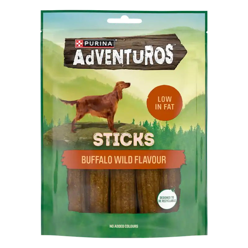 Adventuros Mini Sticks Buffalo Hundgodis 90g Rea