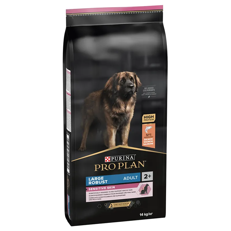 Lågt pris PURINA PRO PLAN Large Robust Adult Sensitive Skin Salmon - 14 kg