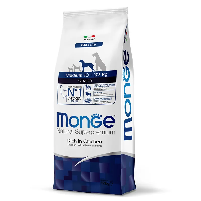 Fynd Monge Natural Superpremium Medium Senior Rik på kyckling - Uppsättning % 2 x 12 kg