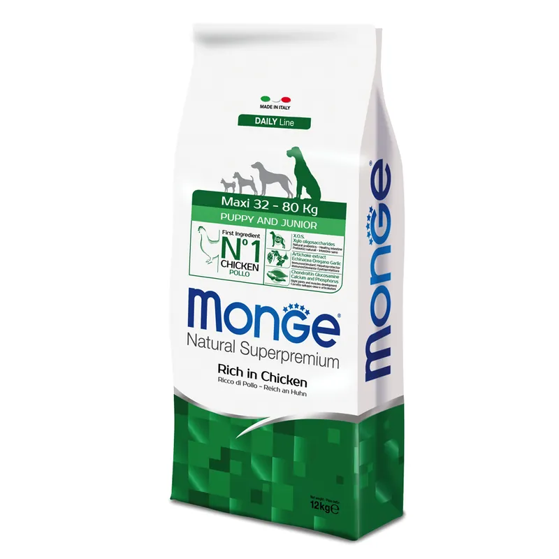 Premium Ekonomipaket 2 x 12 kg Monge Natural Superpremium - Puppy Junior Maxi
