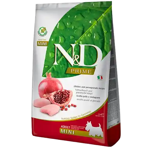 Billig N&D Dog Prime Kyckling & Granatäpple Adult Mini 2,5 kg - Hund - Hundmat & hundfoder - Torrfoder för hund - Farmina - ZOO.se