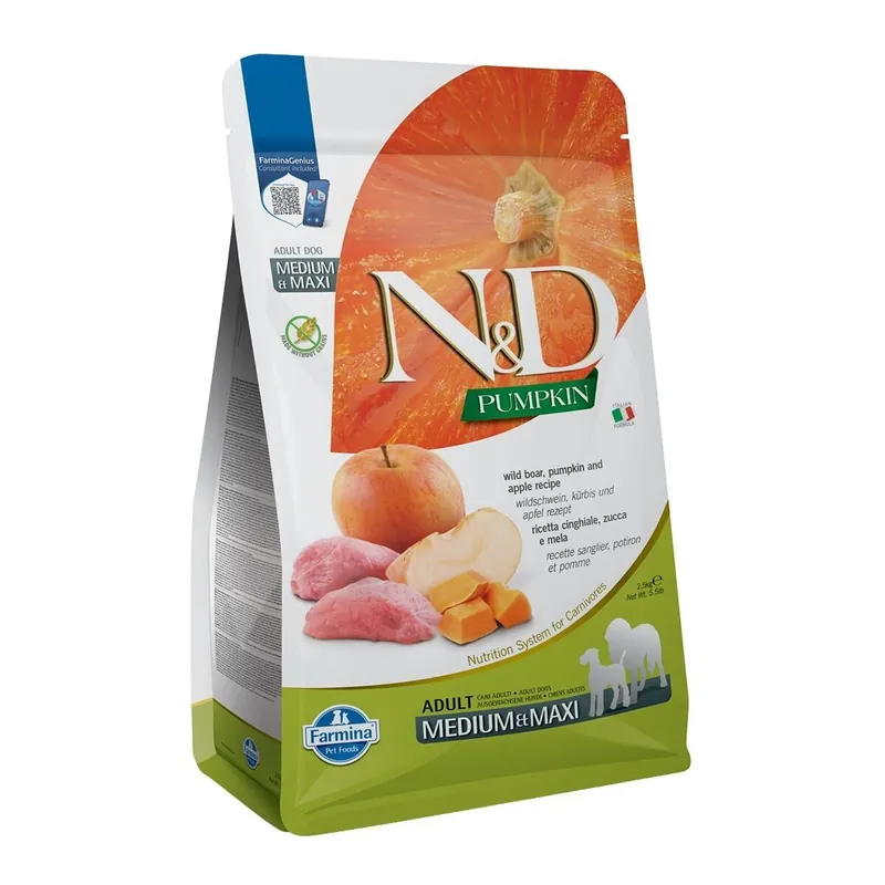 Lågt pris Farmina N&D Dog Pumpkin, Wild Boar & Apple M/L