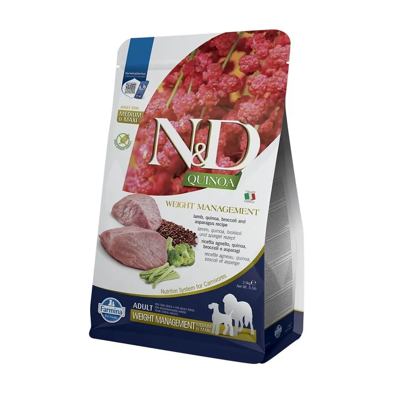 Farmina N&D Quinoa Dog Weight Management Lamb M/L Expressleverans